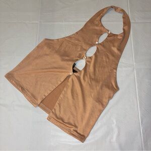 Forever 21 Tan Cutout Halter Top